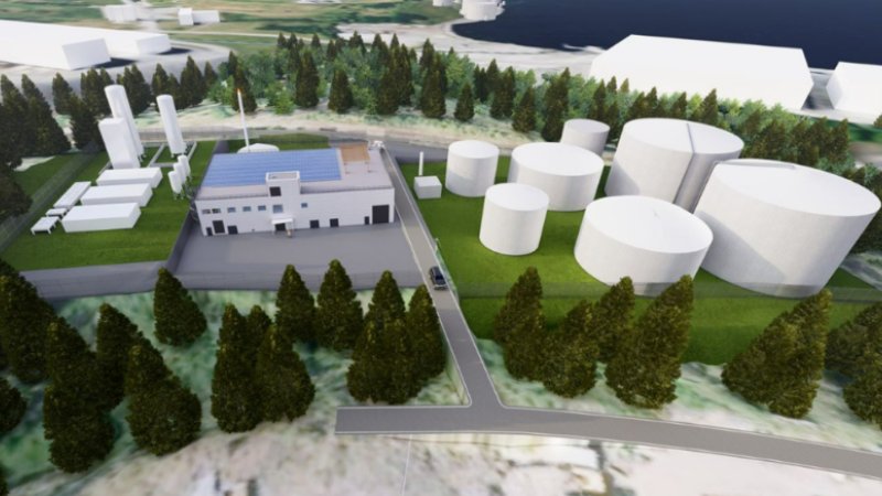 Skisser av biogassanlegget på Husnes i Kvinnherad kommune.