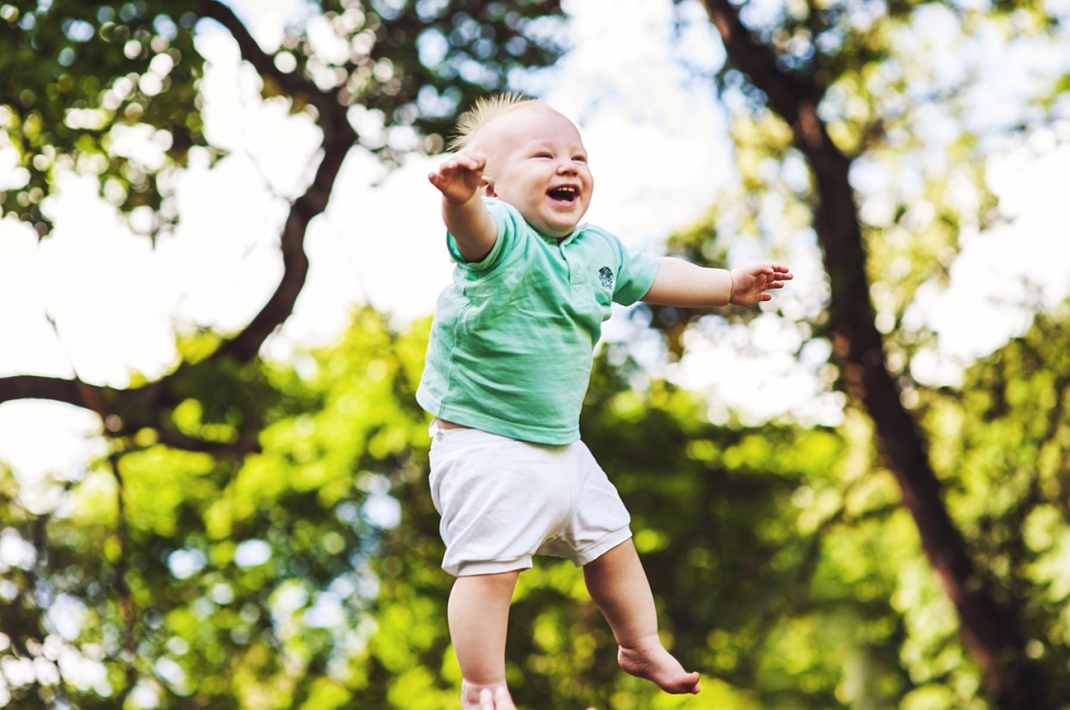 Glad baby, trær