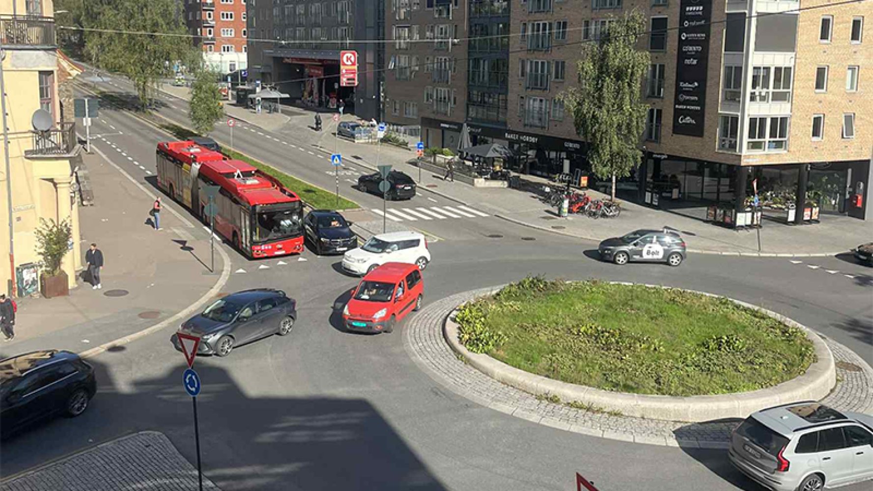 Rundkjøring i Oslo sentrum.