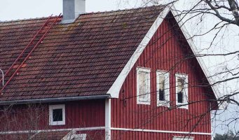 Rødmalt låve.