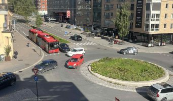 Rundkjøring i Oslo sentrum.