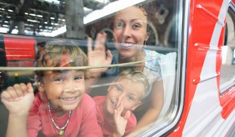 Interrail. Familie på tur.