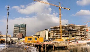 Næringsbygg under oppføring i Bjørvika i Oslo.